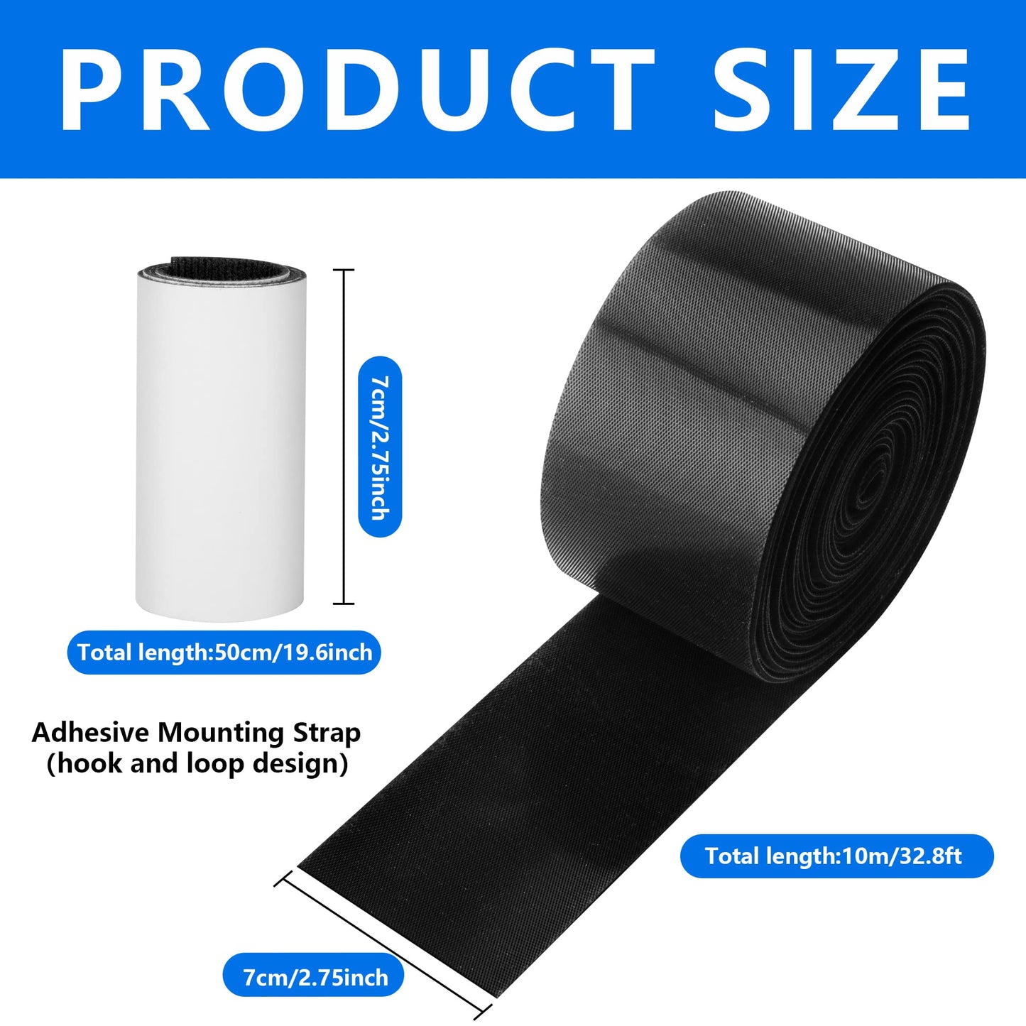 32.8 Feet Under Sofa Toy Blocker,Adjustable Gap Bumper,Sectional Connectors for Sliding Sofas,Bumper Guard for Avoid Things Sliding Under Couch & Furniture(Include 19.6" Adhesive Mounting Strap)