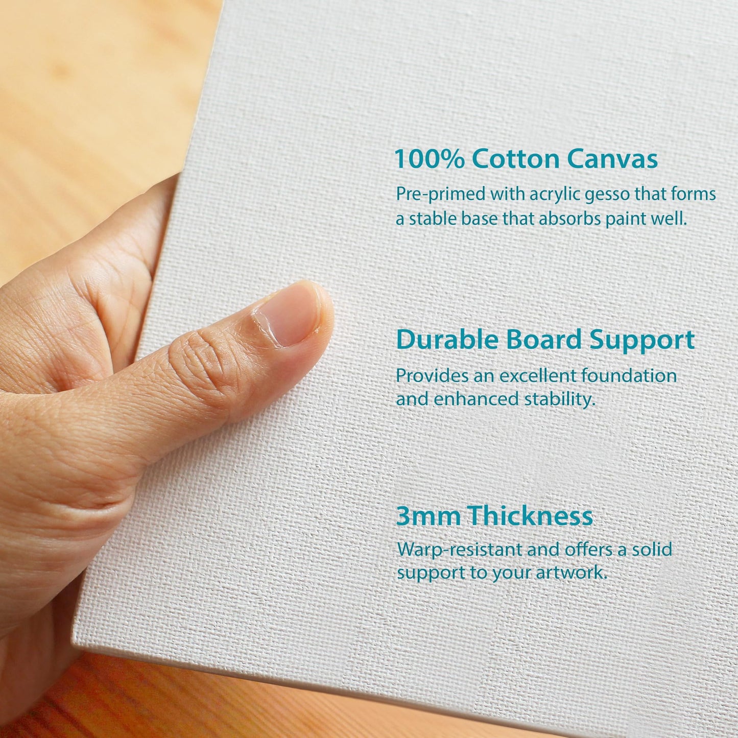 KEFF Canvas Boards for Painting - 10x10 6-Pack Bulk Canvas Panels, 100% Cotton Triple Primed Large Canvases for Art Painting Supplies, Acrylic, Oil, Watercolor & Tempera