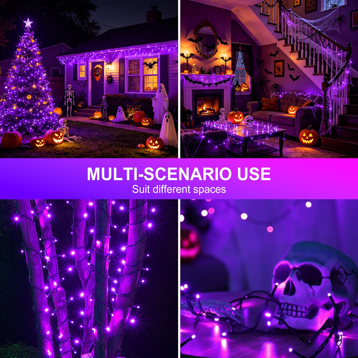 500 LED Halloween Lights Outdoor, 164 FT Fairy Lights with 8 Modes