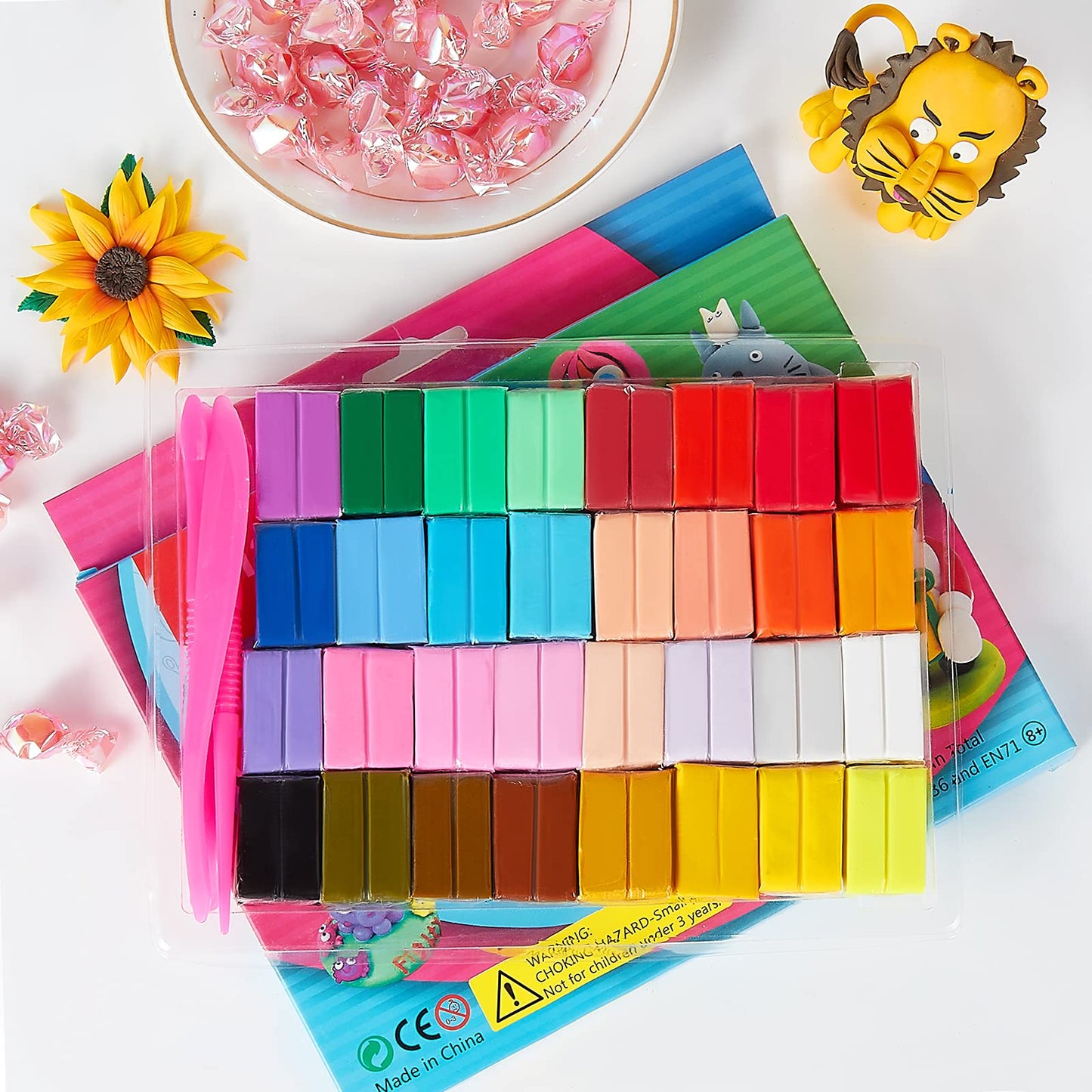 CiaraQ Polymer Clay Kit, Mini Modeling Clay Set for Kids/Beginners/Artist, 32 Colors