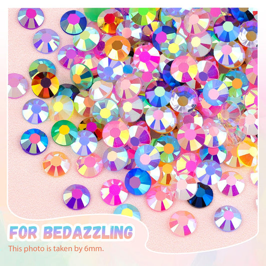 32000Pcs Mixed-Color Resin Rhinestones with B7000 Jewelry Glue for Crafting, 3mm Non Hotfix Flatback Gems, Bedazzling Crystal for DIY Crafts Clothing Tumblers Mugs Shoes Fabric Decor Nail Art