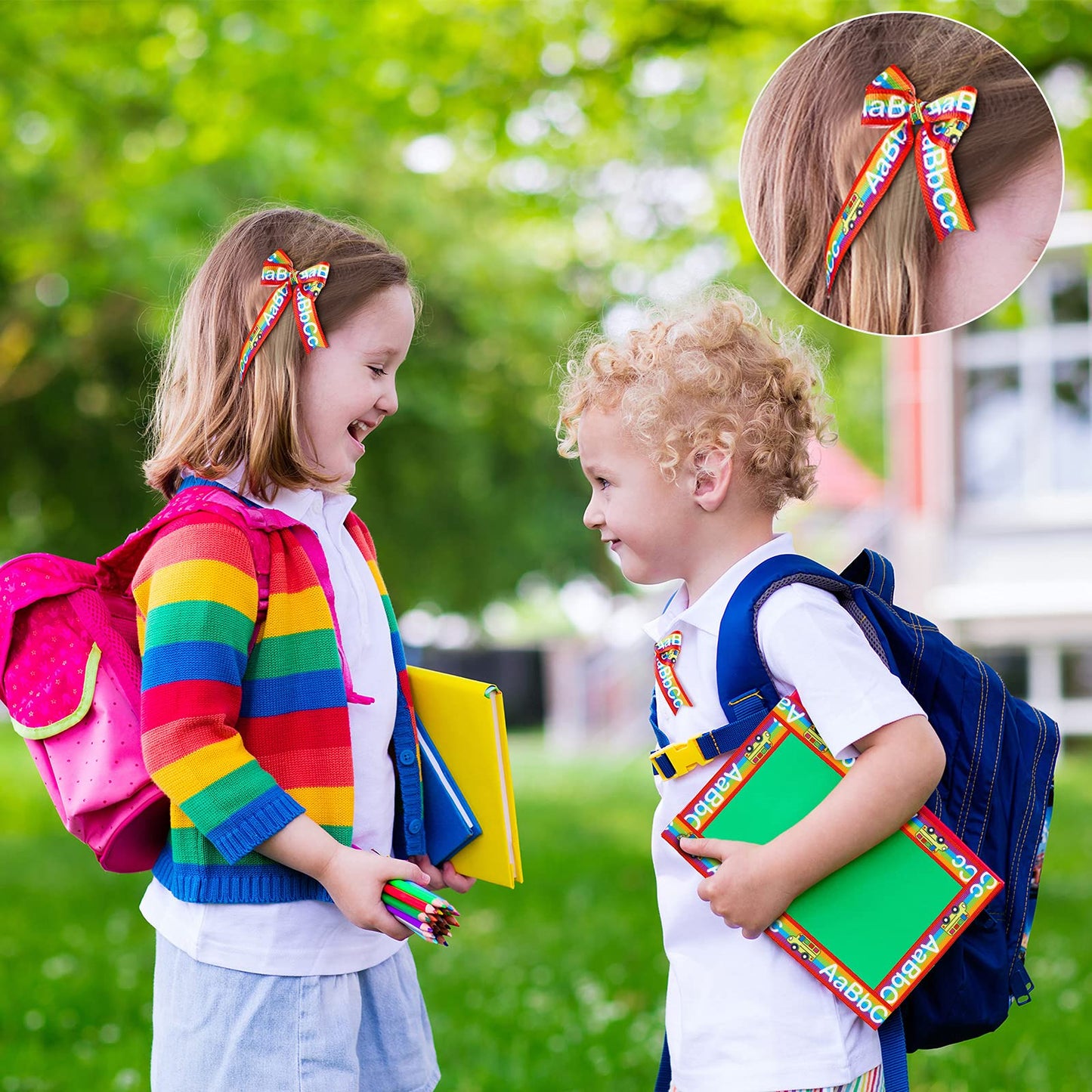 4 Rolls/ 20 Yards Back to School Ribbons School Rock Grosgrain Ribbons School Themed Ribbon School Pattern Wrapping Ribbon for Teacher Appreciation Gift Wreath All Crafting and Sewing, 4 Styles