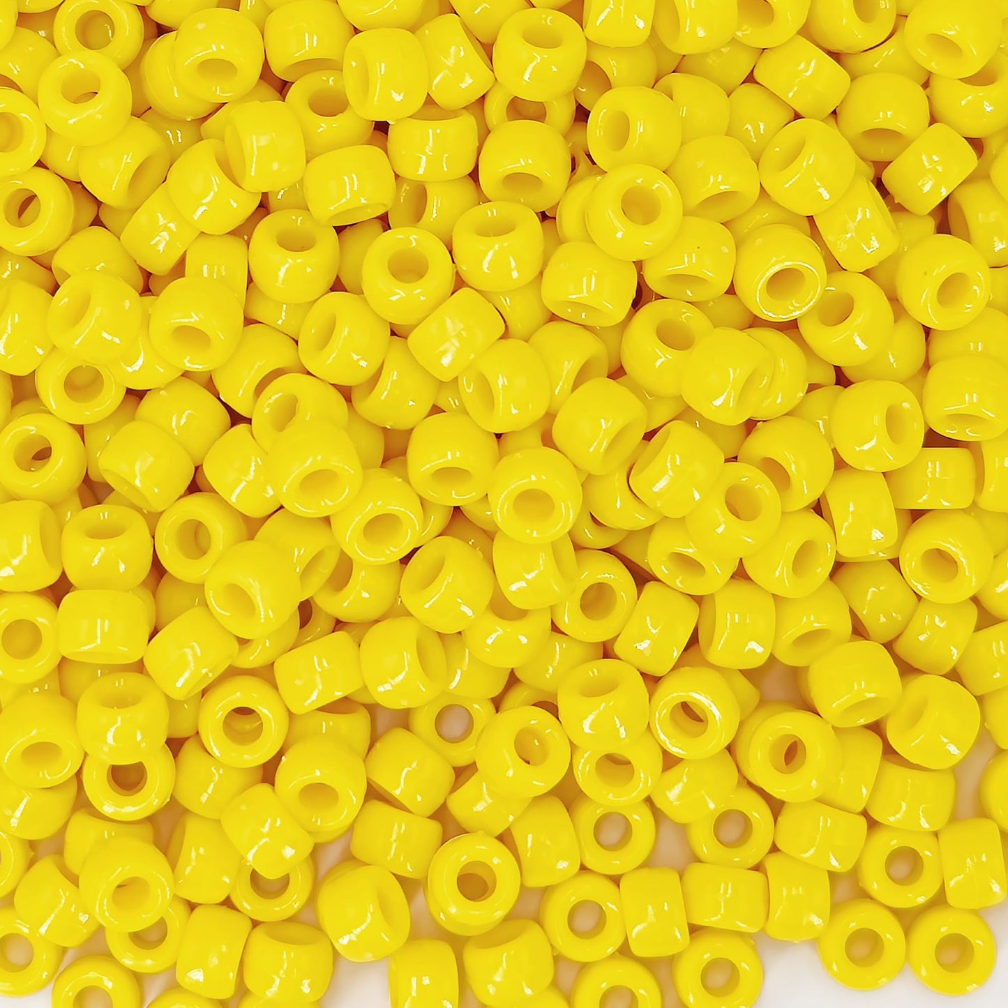 MIIIM 1200PCS 6x9mm Yellow Pony Beads Bulk, Kandi Beads for Bracelets Making Kit, Hair Braids Crafts for Jewelry Making (Bright Yellow)