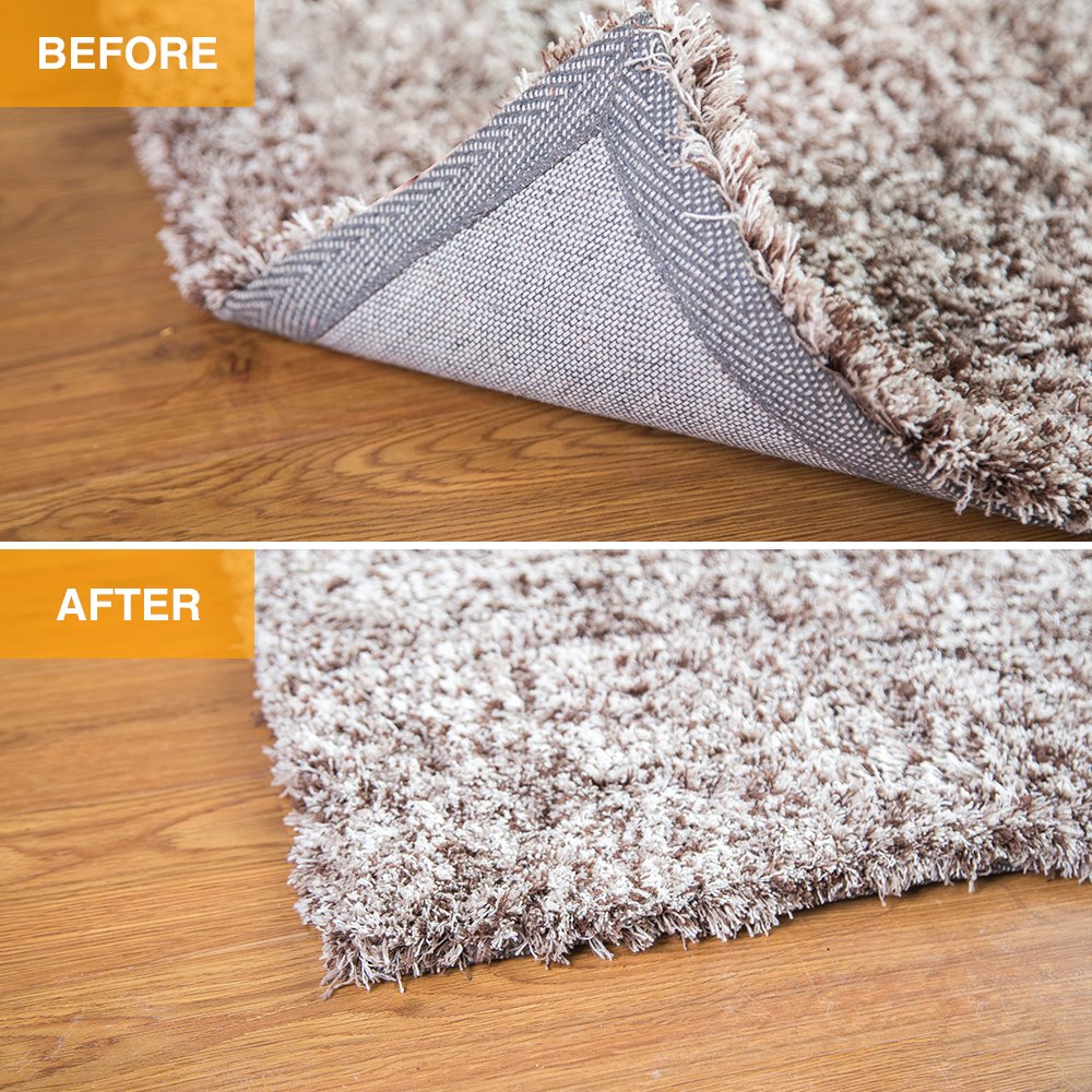 Rug Pad Gripper, Washable Grippers for Rug, “Vacuum TECH” - New Materials to Non Slip Rug Pads for Hardwood Floors, Under Rug Carpet Tape : Keep Your Rug in Place & Make Corner Flat