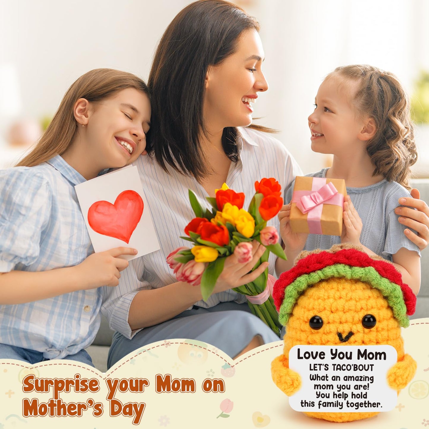 LuoHere Mothers Day Birthday Gifts for Mom from Daughter Son - Funny Mothers Day Card Love You Best Mom Ever Gift for Moms Decoration, New Mama Mother in Law Moms Christmas Stuff Small Present Ideas
