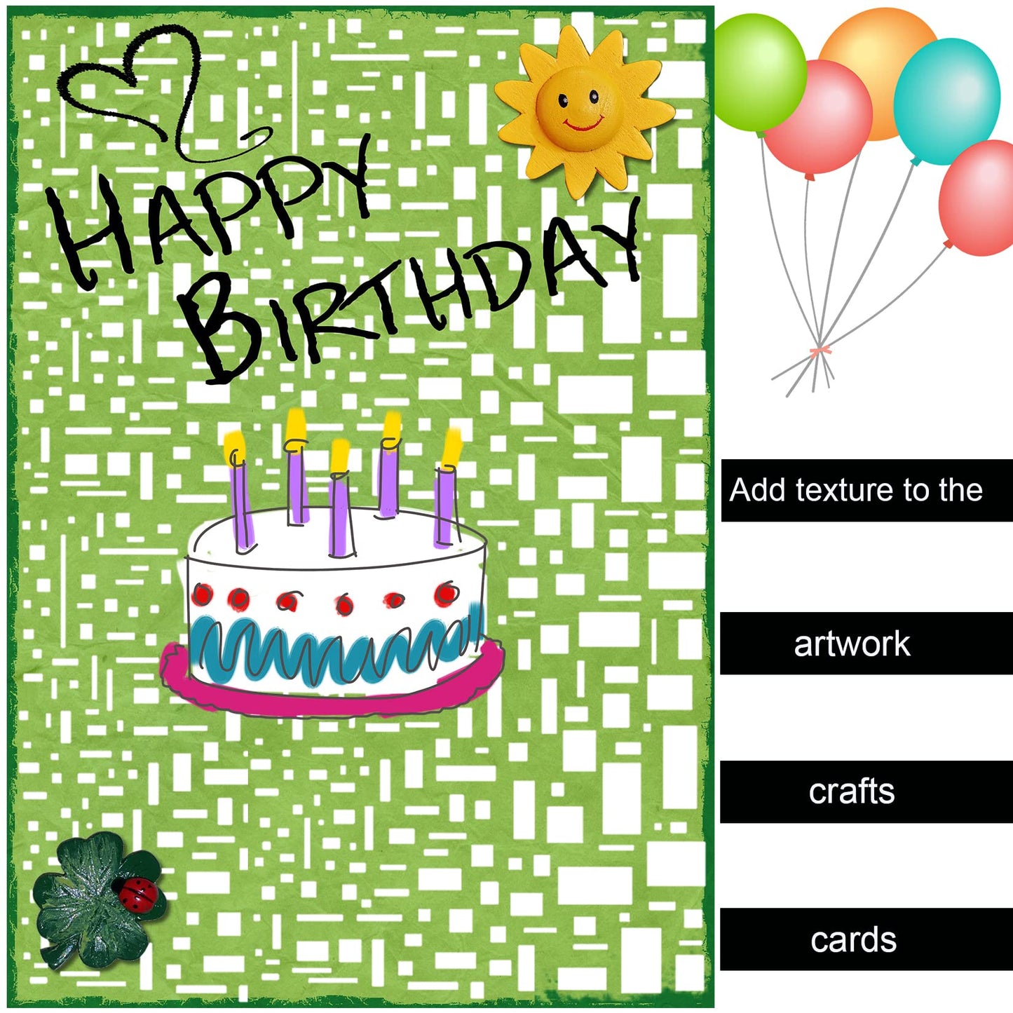 14 Pcs Layering Mixed Media Stencils Leopard Diamond Spirals Cubist Templates Geometric Patterns Stencils for Painting on Walls Canvas DIY Craft Scrapbooking Stamp Decor Card Making (6x6inch)