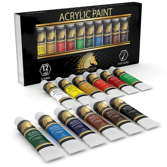 MyArtscape Acrylic Paint Set - 12 x 12ml Tubes - Lightfast - Heavy Body