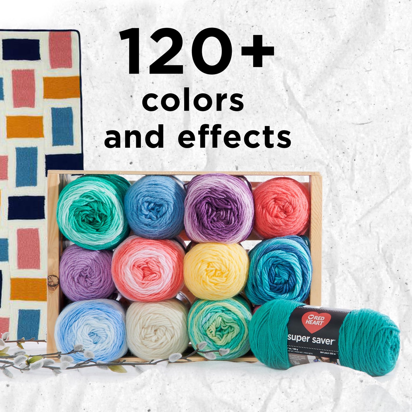 Red Heart Super Saver Yarn, 3 Pack, Favorite Stripe 3 Count