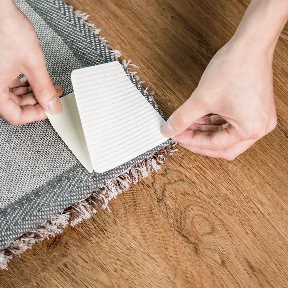 Rug Pad Gripper, Washable Grippers for Rug, “Vacuum TECH” - New Materials to Non Slip Rug Pads for Hardwood Floors, Under Rug Carpet Tape : Keep Your Rug in Place & Make Corner Flat