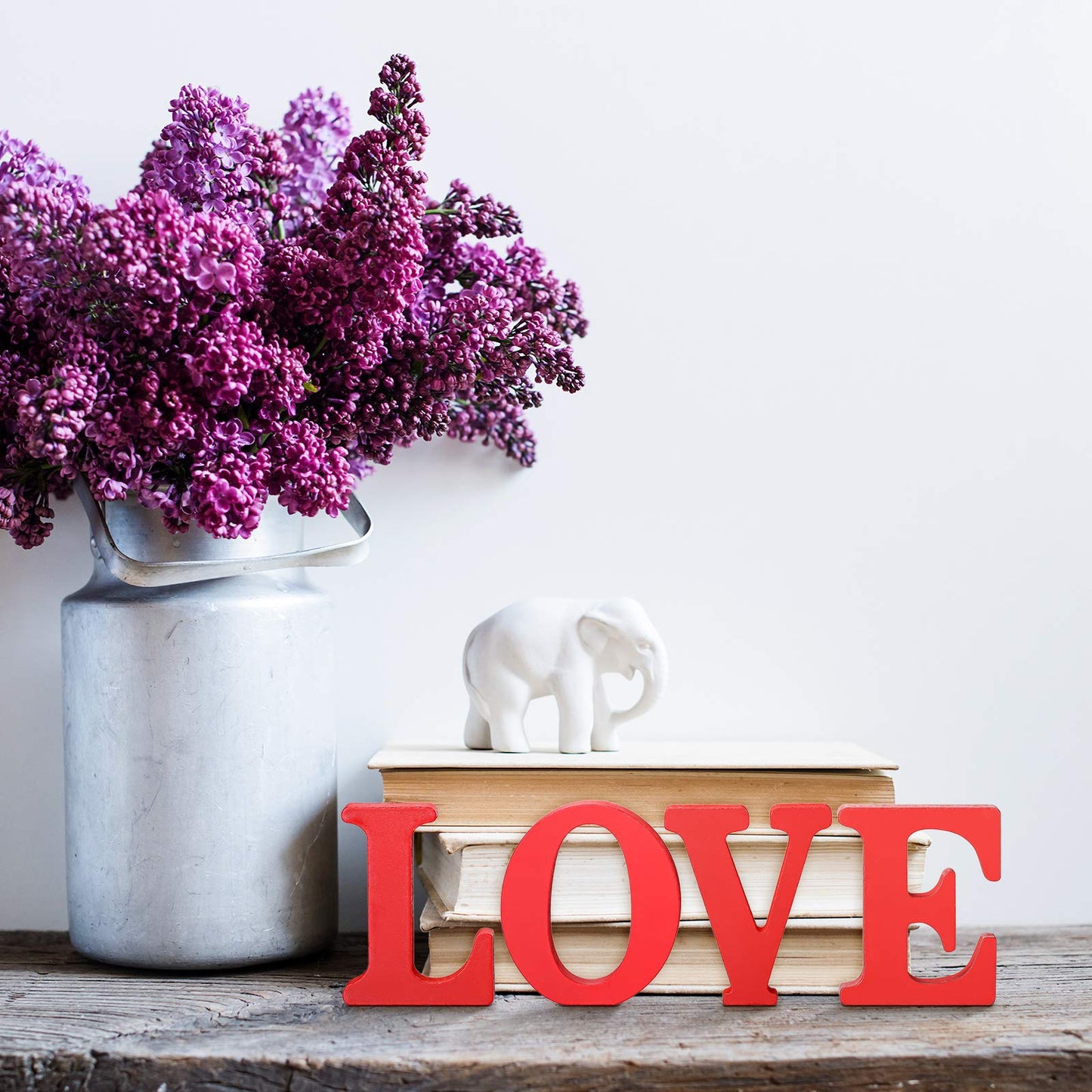 Valentines Day Decorations Love Sign Table Centerpiece Tabletop Sign Wooden Block Cutout Signs for Decoration, Valentine's Day Tiered Tray Decor for Home Wedding Party
