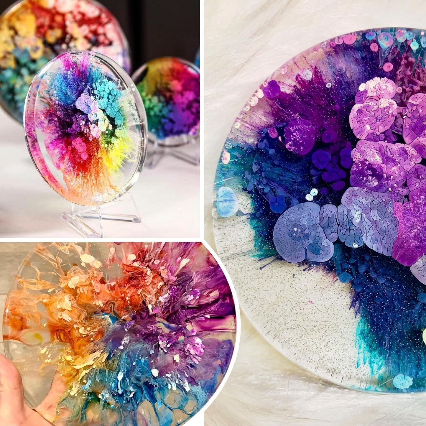Alcohol Ink Set - 15 Colors Alcohol Inks for Resin, Highly Concentrated Alcohol Based Ink Epoxy Resin Dye, Alcohol Inks for Painting, Glass, Tumbler Making, Petri Dish, Coaster - 0.35oz Each