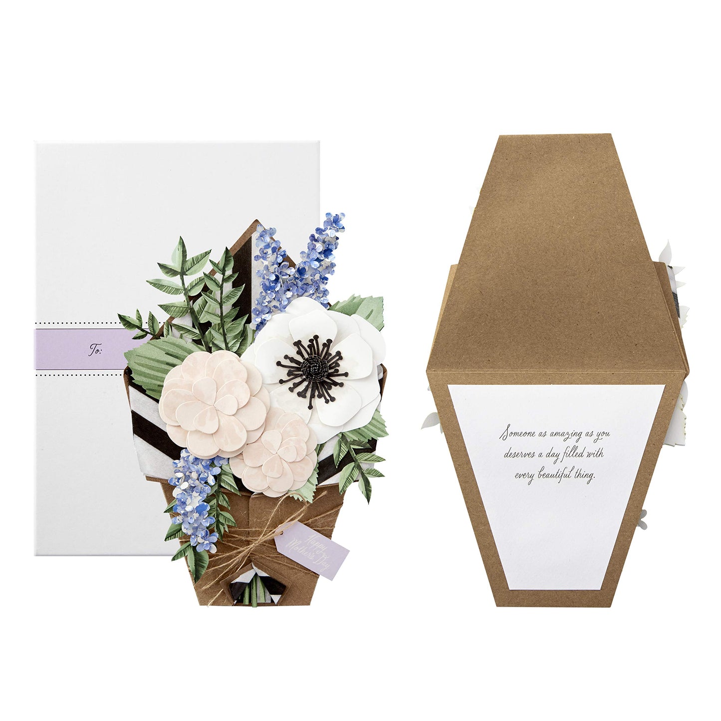 Hallmark Signature Paper Craft Flowers Displayable Bouquet Mothers Day Card for Mom (1499MBC1027)