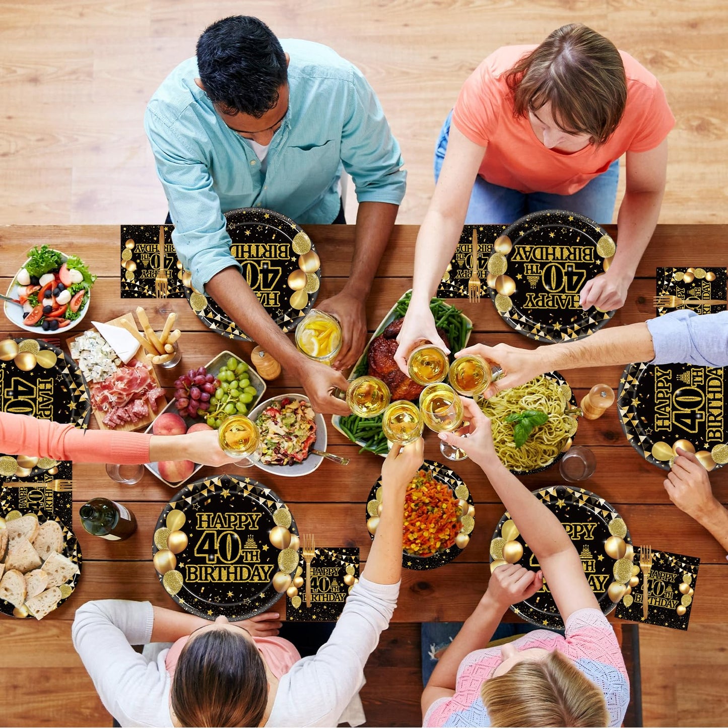 Kepeel 96Pcs 40th Birthday Party Tableware Set, Back in 1984 Birthday Party Decorations Supplies for Men Women Cheers to 40 Years Birthday Party Dessert Plates Napkins Forks Favors, Serve 24