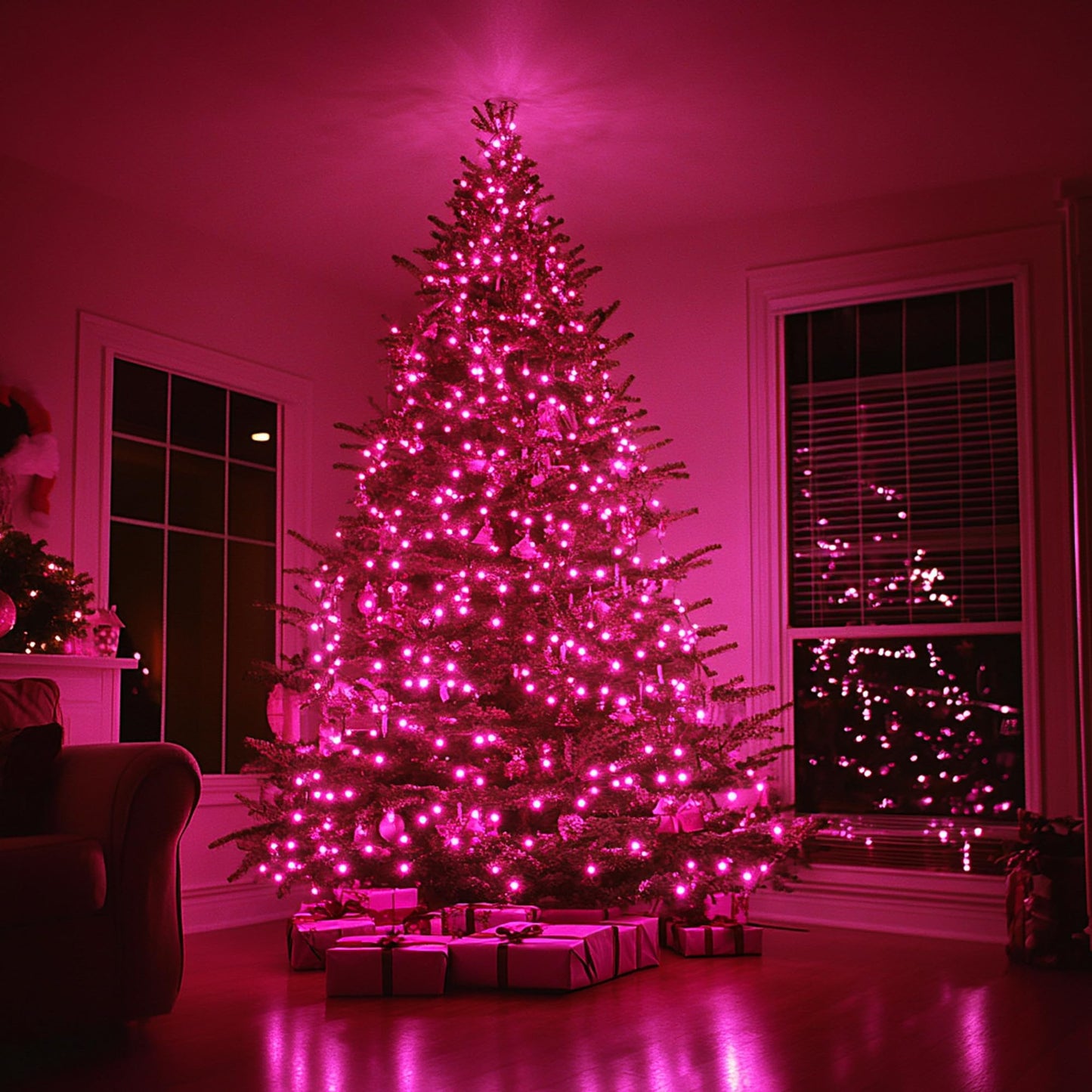 Christmas Lights, 20FT 100 Count Incandescent Mini Christmas Tree Light, Waterproof Xmas String Lights for Outdoor Indoor Home Party Yard Decorations, Pink