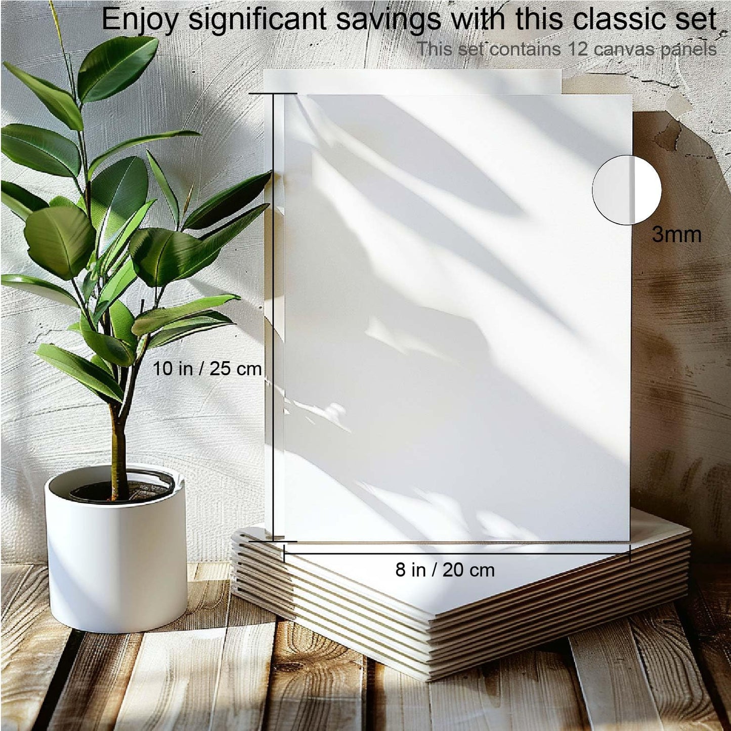 Canvases for Painting 8x10 Inch, Canvas Bulk Pack of 12, 8 oz Primed Canvas Panel, Blank Canvas for Painting, Canvas Boards for Painting Acrylic and Oil, Art Supplies for Adults and Teens.