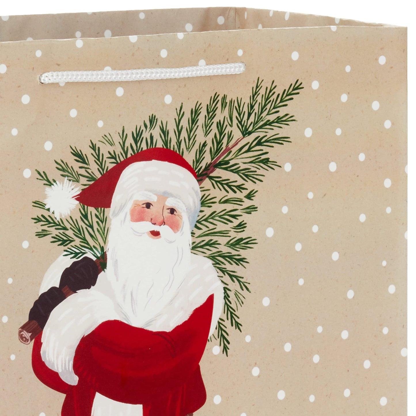 13" Large Christmas Gift Bag Bundle (3 Bags: Joy Wreath on Gray, Rustic Santa with Tree, Happy Holidays on Red) for Friends, Family, Teachers, Coworkers