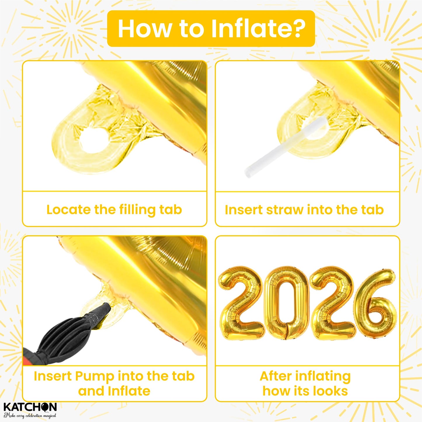 Gold 2026 Balloons 42 Inch, Giant - Gold Graduation Decorations 2026, Foil Number 2026 Graduation Balloons Class of 2026 Decorations | Graduation Party Decorations | Prom Decorations 2026, Katchon