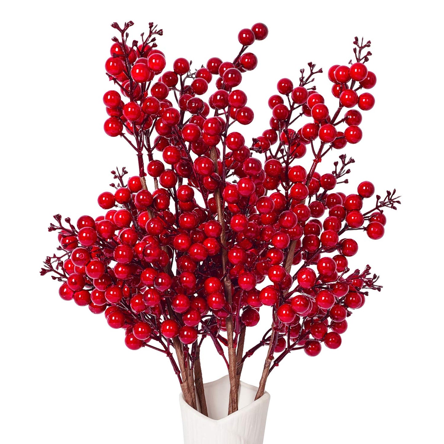Lvydec 4 Pack Artificial Red Berry Stems Clearance - 19.5 Inch Christmas Holly Berry Branches for Holiday Home Decor and Crafts