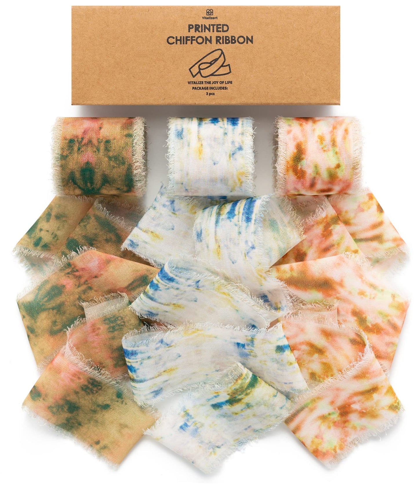 Orange Chiffon Ribbon Silk Like 1 1/2 Inch Printed Frayed Ribbon for Gift Wrapping Wedding Invitations Flower Bouquets Bridal Shower 21 Yard