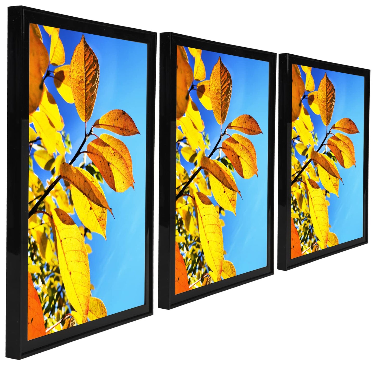 Aynoo 8.5x11 Picture Frame Black Set of 3 Pack 8.5x11 Picture Frames Display Pictures 6x8 8.5x11 Wall Mounting Thin Border Photo Frame for Wall,Black, 3Pack