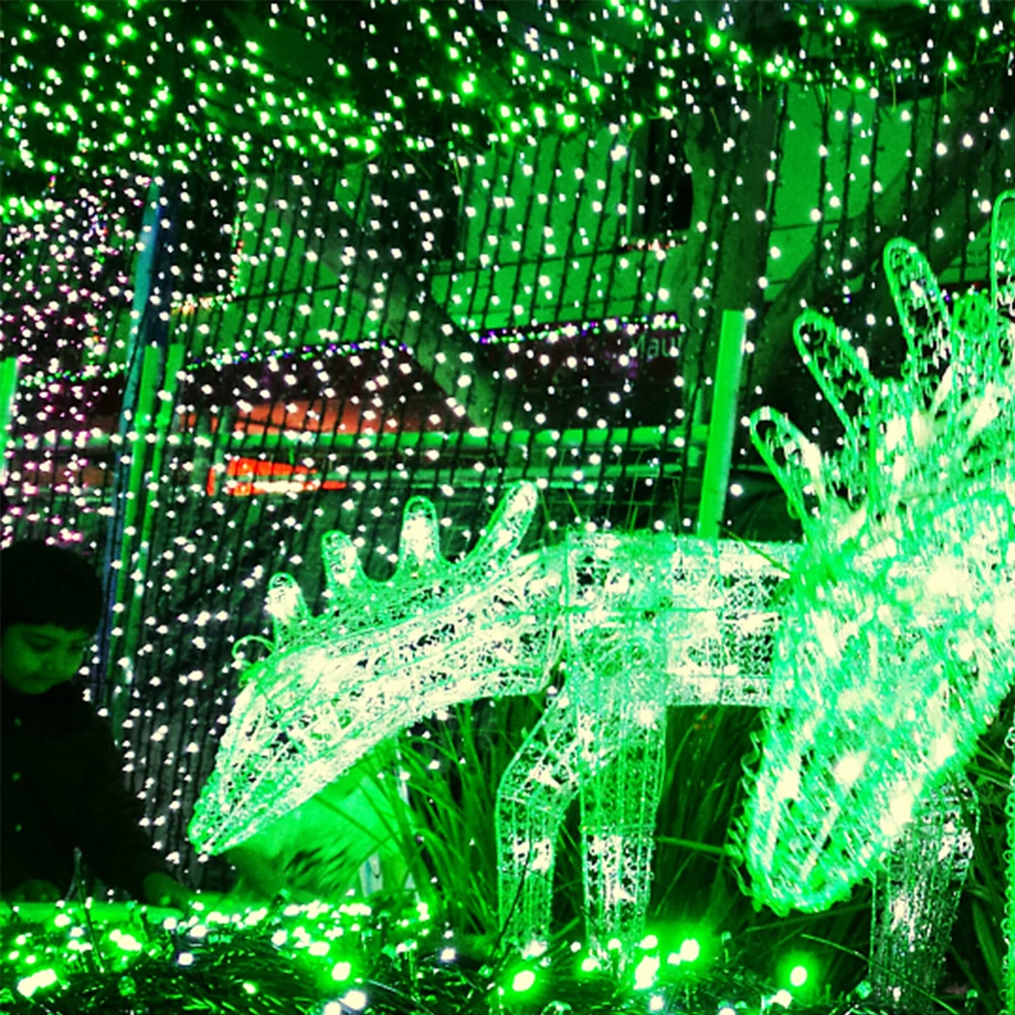 1 Pack St. Patricks Day Shamrocks Lights, 50 LED Outdoor Decorative String Lights, Battery Operated Lucky Clover Light, 8 Lighting Modes & Timer, Waterproof for Party Garden Home Decor
