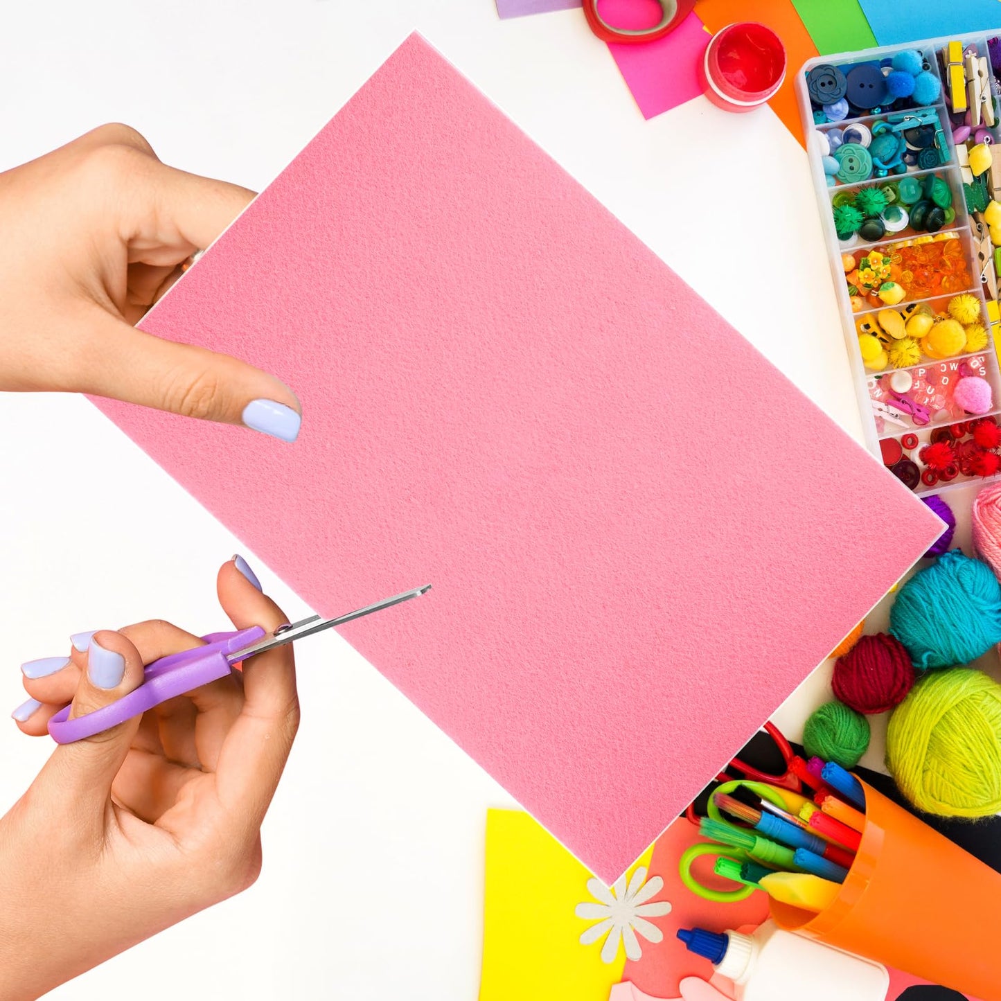 Morcheiong 12 Pcs Self Adhesive Felt Sheet Soft Felt Sheets with Adhesive Backing for Art Project and Sewing DIY Craft(11.8"x7.9"/30x20cm)- 12 Colors