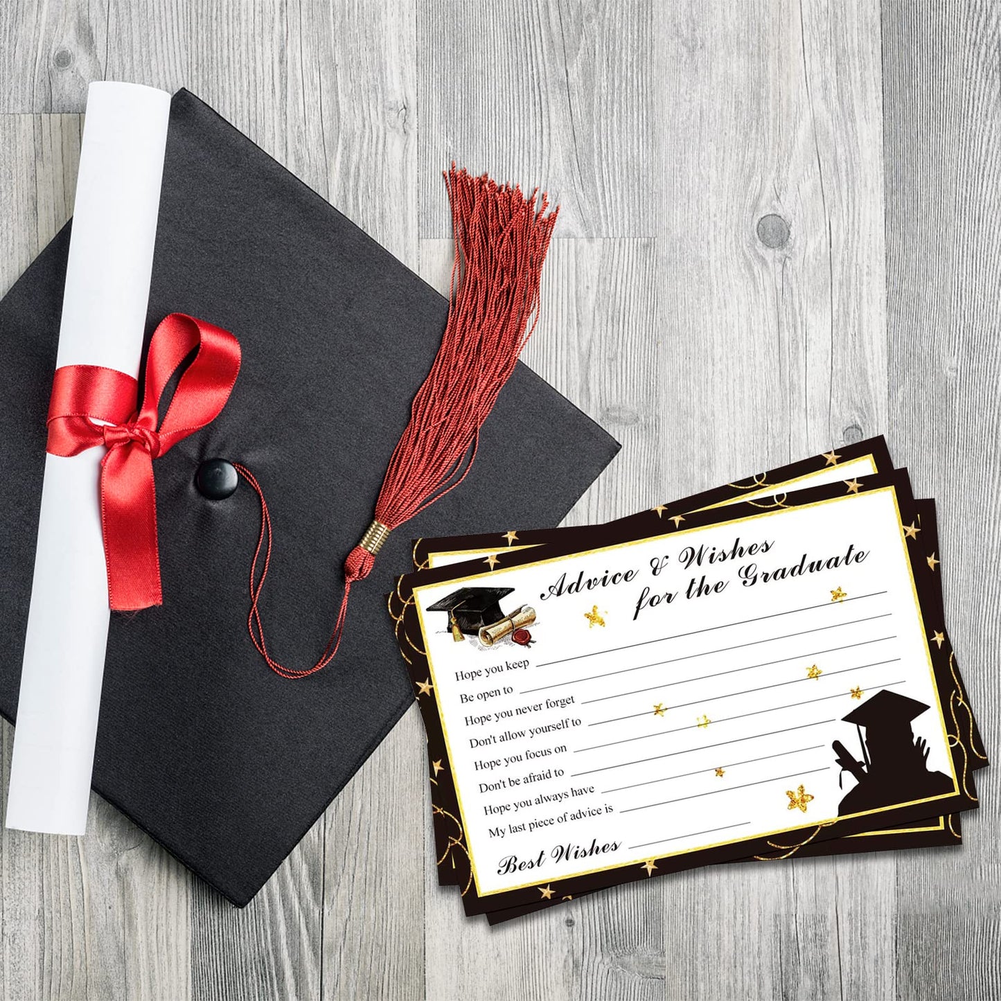 Fibevon Graduation Advice Cards - 50-Pack Graduate Party Supplies 2026 Advice for the Graduate Graduation Decorations Party Favors Table Games Personalized Graduations Cards