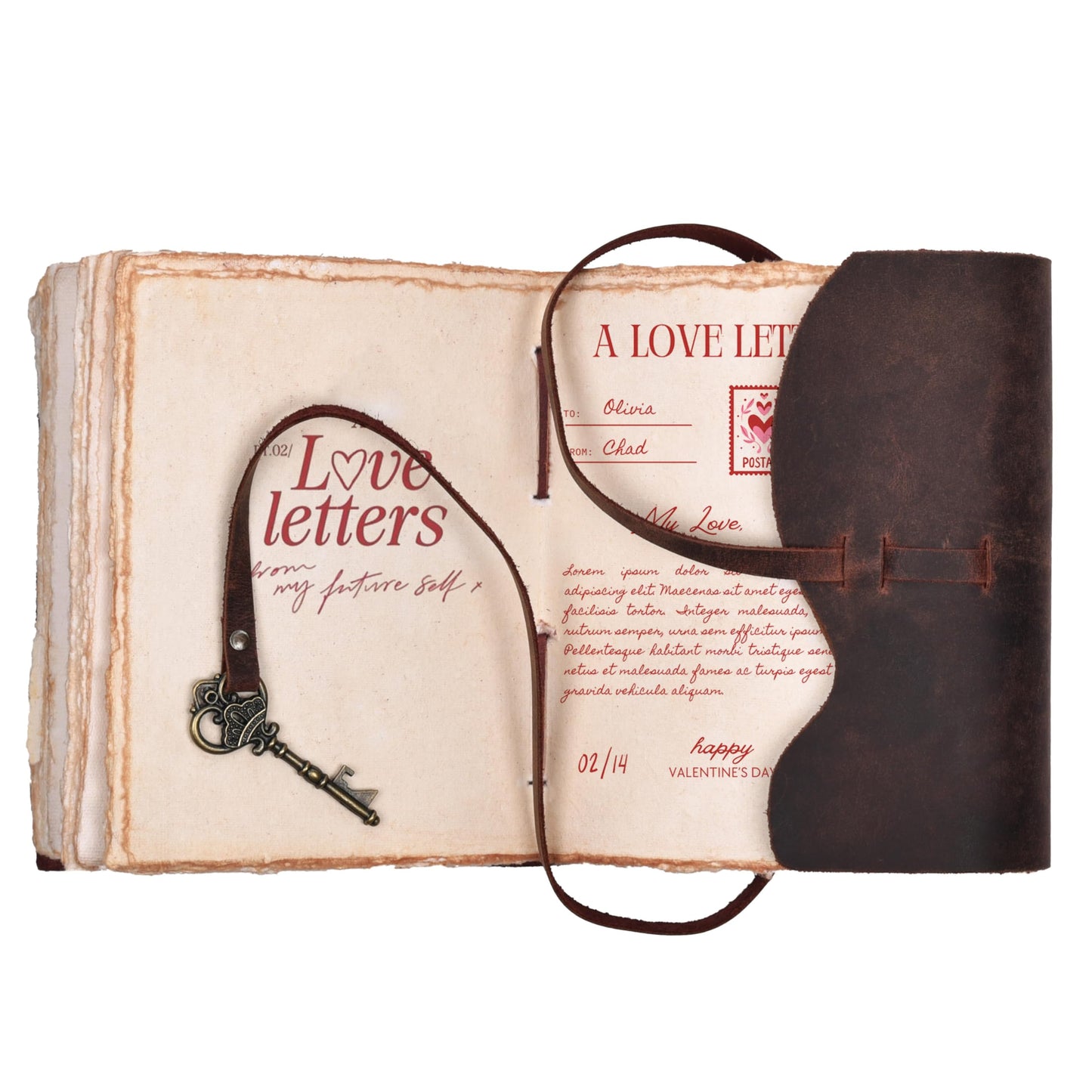 LEATHER VILLAGE Vintage Leather Journal – 200 Handmade Vintage Deckle Edge Paper – Leather bound Journal For Women Men – Vintage Key Closure - Book of Shadows - Chocolate Brown - 6X4 inches (A6)