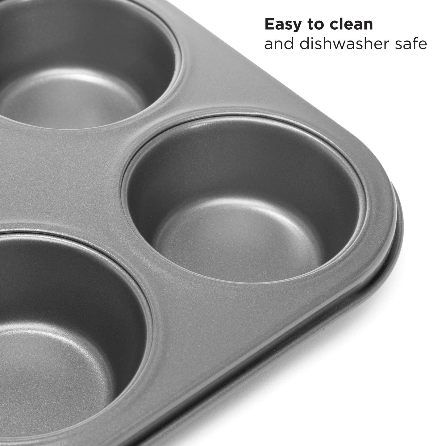 Ecolution Non-Stick Toaster Oven Bakeware Set 4-Piece, Carbon Steel, Easy to Clean and Perfect for Single Servings, Gray