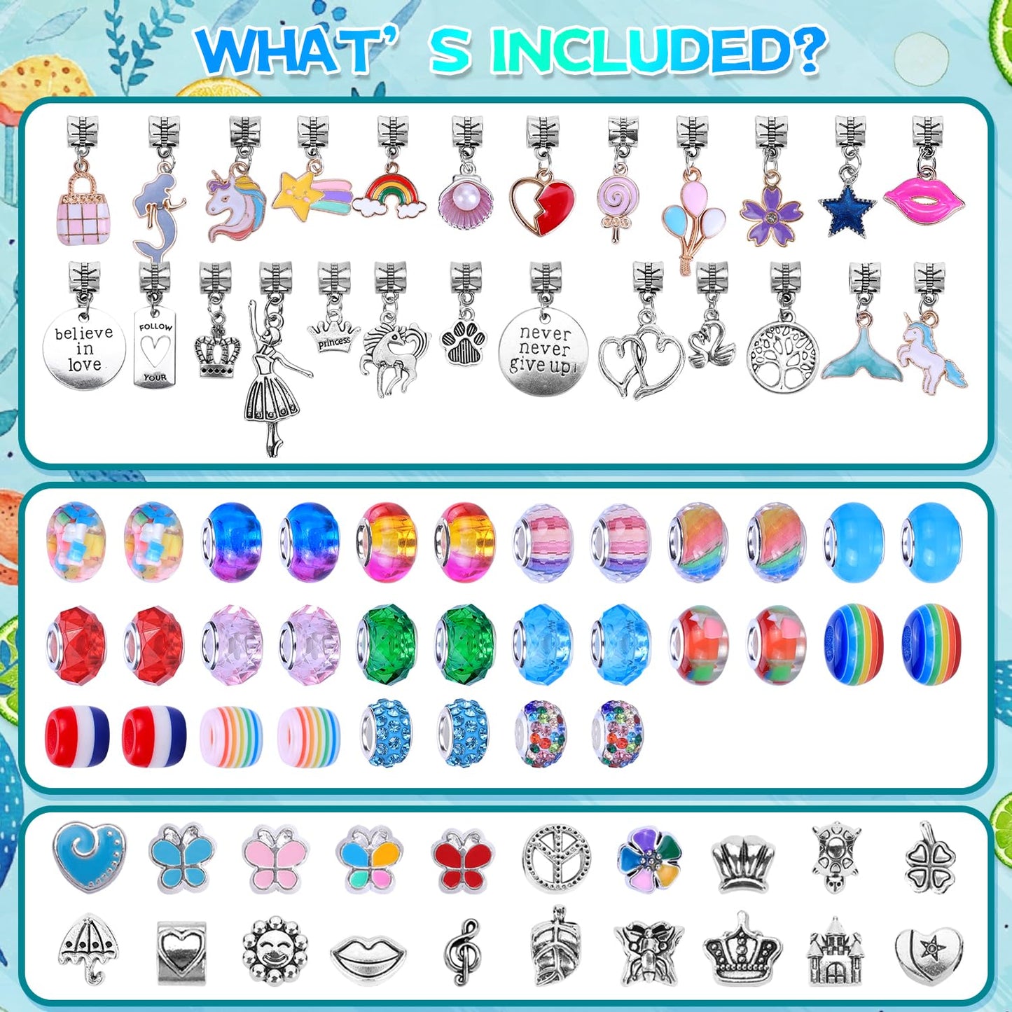 VICTLOV Charm Bracelet Making Kit, DIY Craft for Girls, Unicorn/Mermaid Crafts Gifts Set for Arts and Crafts for Girls Teens Ages 5-12