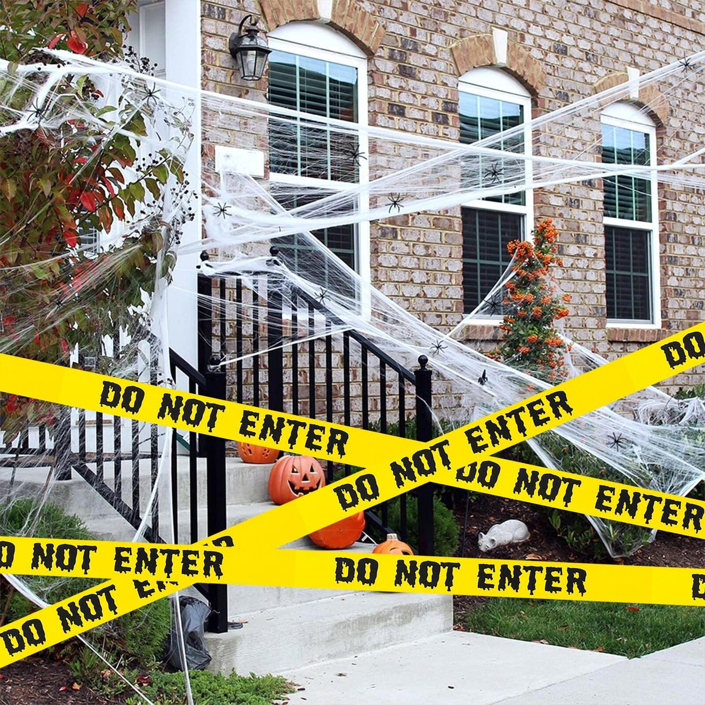 Halloween Decorations Caution Tape,1.9 inch x 82 feet Halloween Caution Tape Halloween Tape,Do Not Enter Tape,Scary Hazard Warning Tape for Crime Scene Halloween Party Decorations Indoor Outdoor