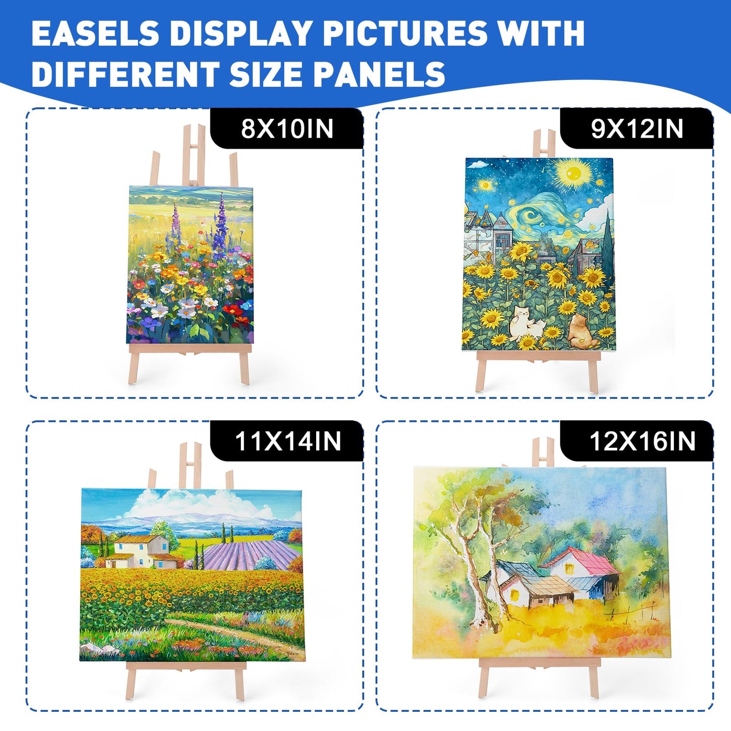 2pcs 17 Inch Tabletop Easels, Easel Stand for Painting,Tripod, Painting Party Easel, Kids Student Desktop Easel for Painting,Paint Easel for Canvas Painting