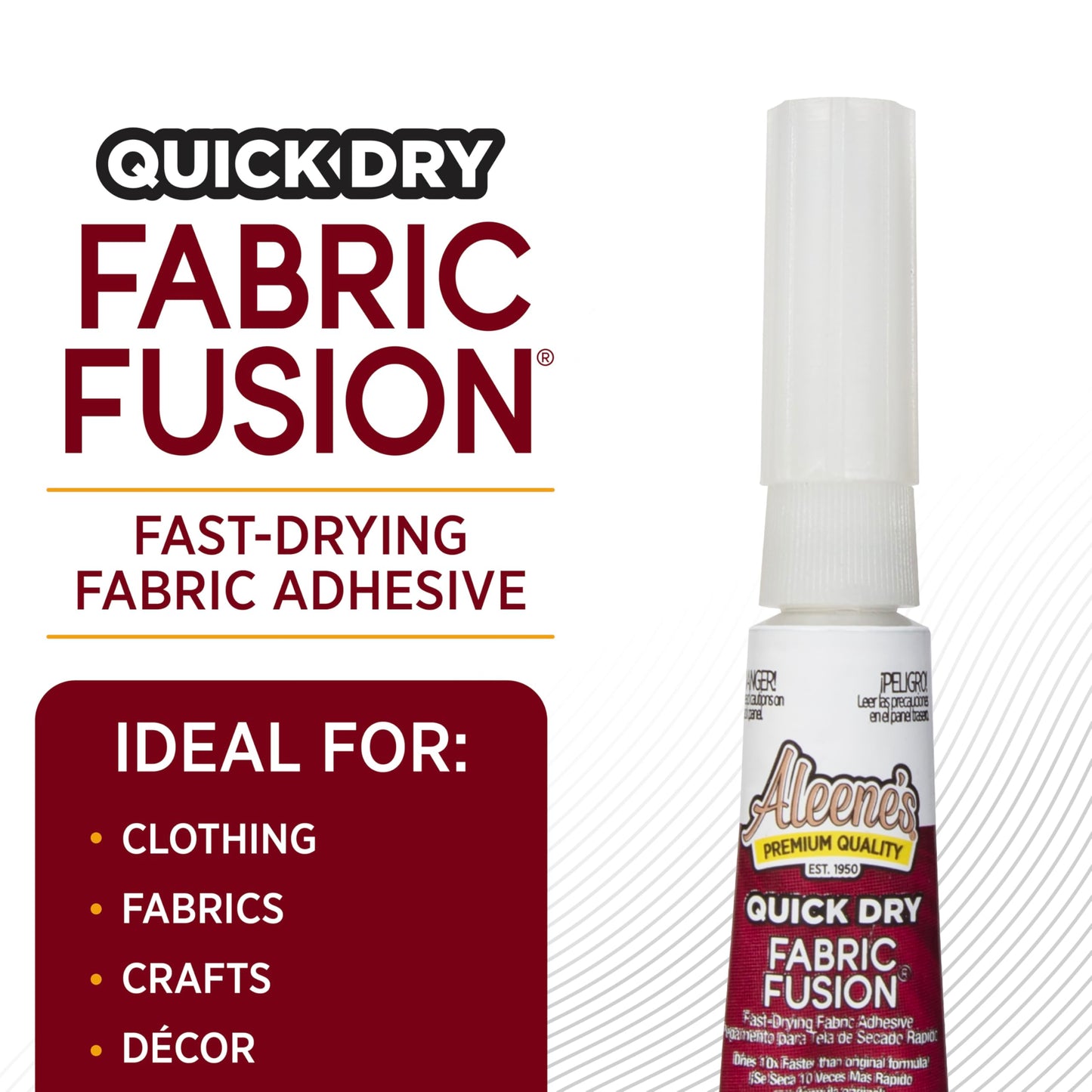 Quick Dry Fabric Fusion, Fast-Drying Permanent Fabric Glue, Stong Bond Dries Soft and Clear in Minutes, .1 fl oz 3-Pack