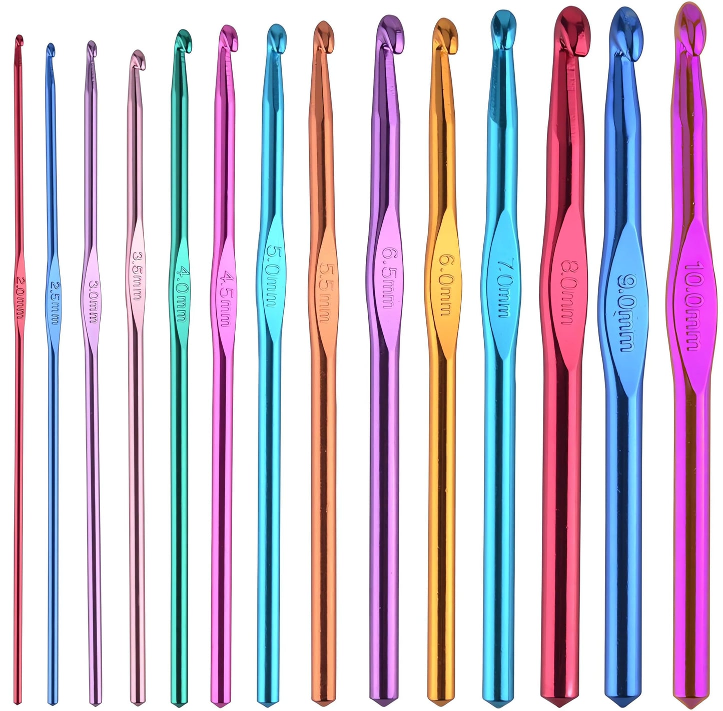 Crochet Hook Knitting Needle Set - 14Pcs Crochet Needles for Crocheting Yarn Clover Crochet Hooks Crochet Accessories (2-10mm) - Adults Craft Supplies and Tools Clover Crochet Hooks