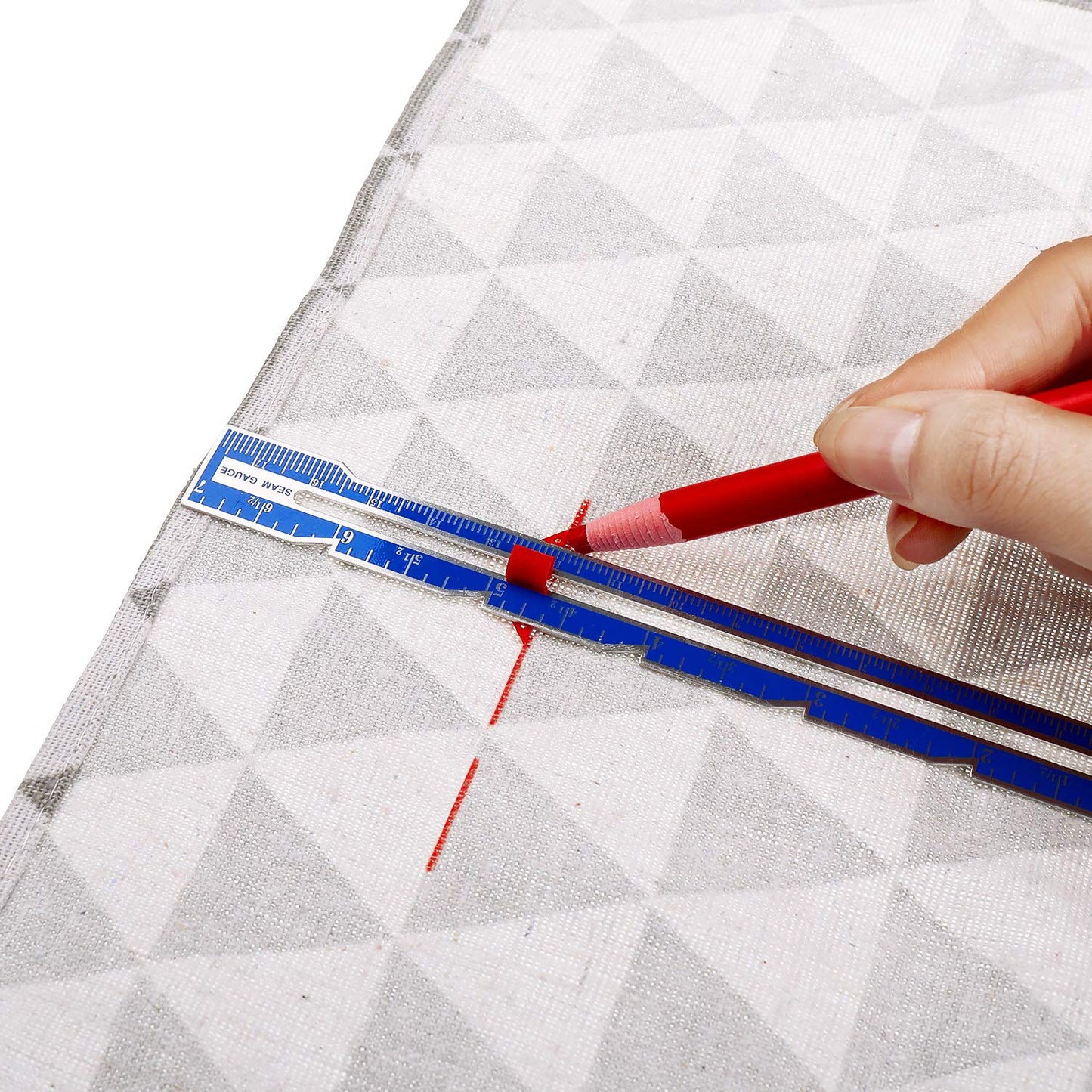 3 Pieces Sewing Gauge Sewing Measuring Tool Metal Sliding Gauge Fabric Quilting Ruler Seam Measuring Gauge for DIY Fabric Crafts Quilting Knitting Sewing Hemming Measuring Supplies, 3 Styles