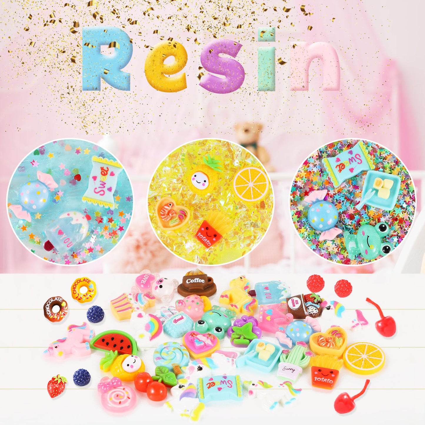 CityActs Slime Accessories Kit for Kids – Slime Mix-Ins Craft Supplies (Charms, Glitter, Foam Balls, Sequins) – DIY Craft Supplies, No Glue Included