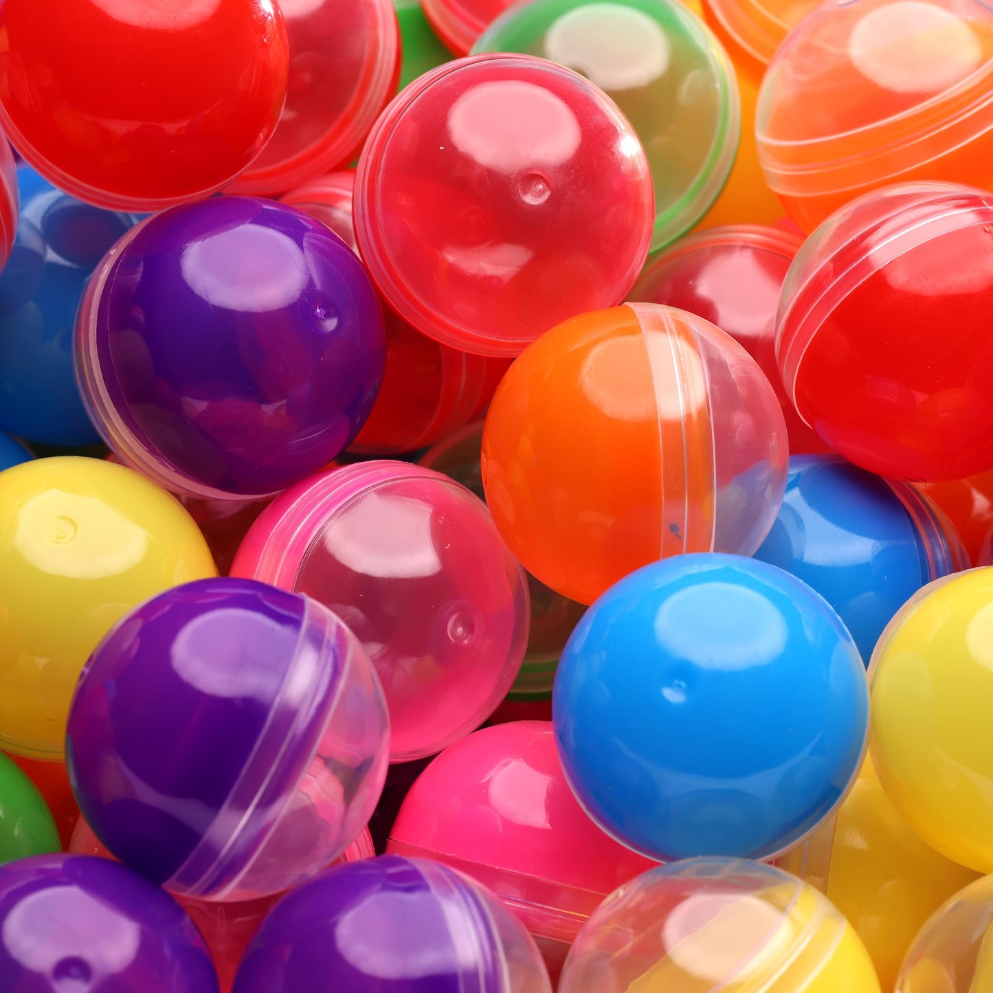 Capsule Vending Machine Translucent Round Capsules Empty 50 pcs 1.1 inch - Gumball Machine Capsules Bulk Party Favors Containers - Easter Basket Stuffers Gifts Pinata Stuffers DIY Craft Supplies