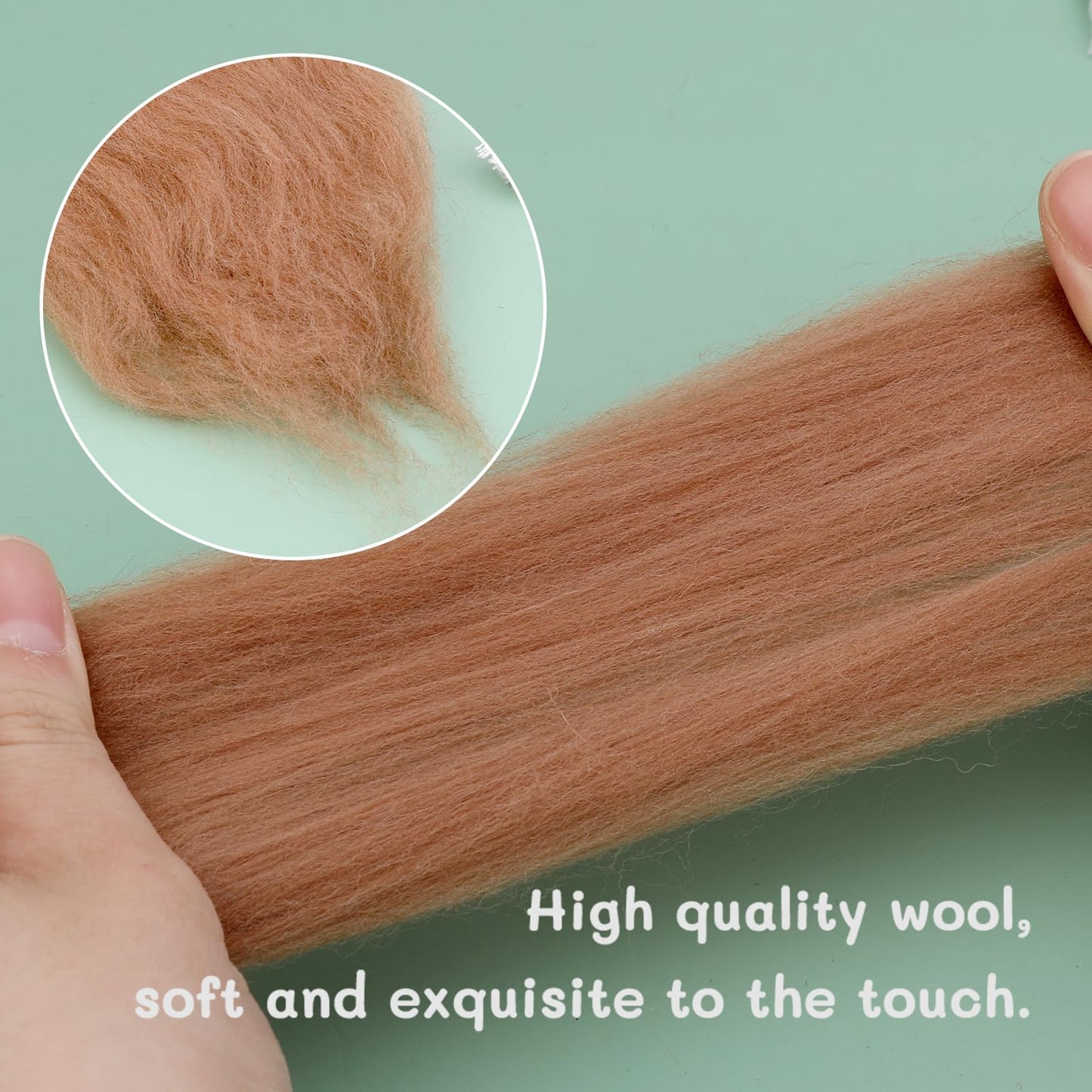 Wool Roving Bulk - 8.82oz Super Wool Chunky Yarn, Wool Roving Top for Needle Felting, Soft Felting Wool Supplies for Hand Spinning, Felting, Blending, Weaving and DIY Craft (Coffee Brown)