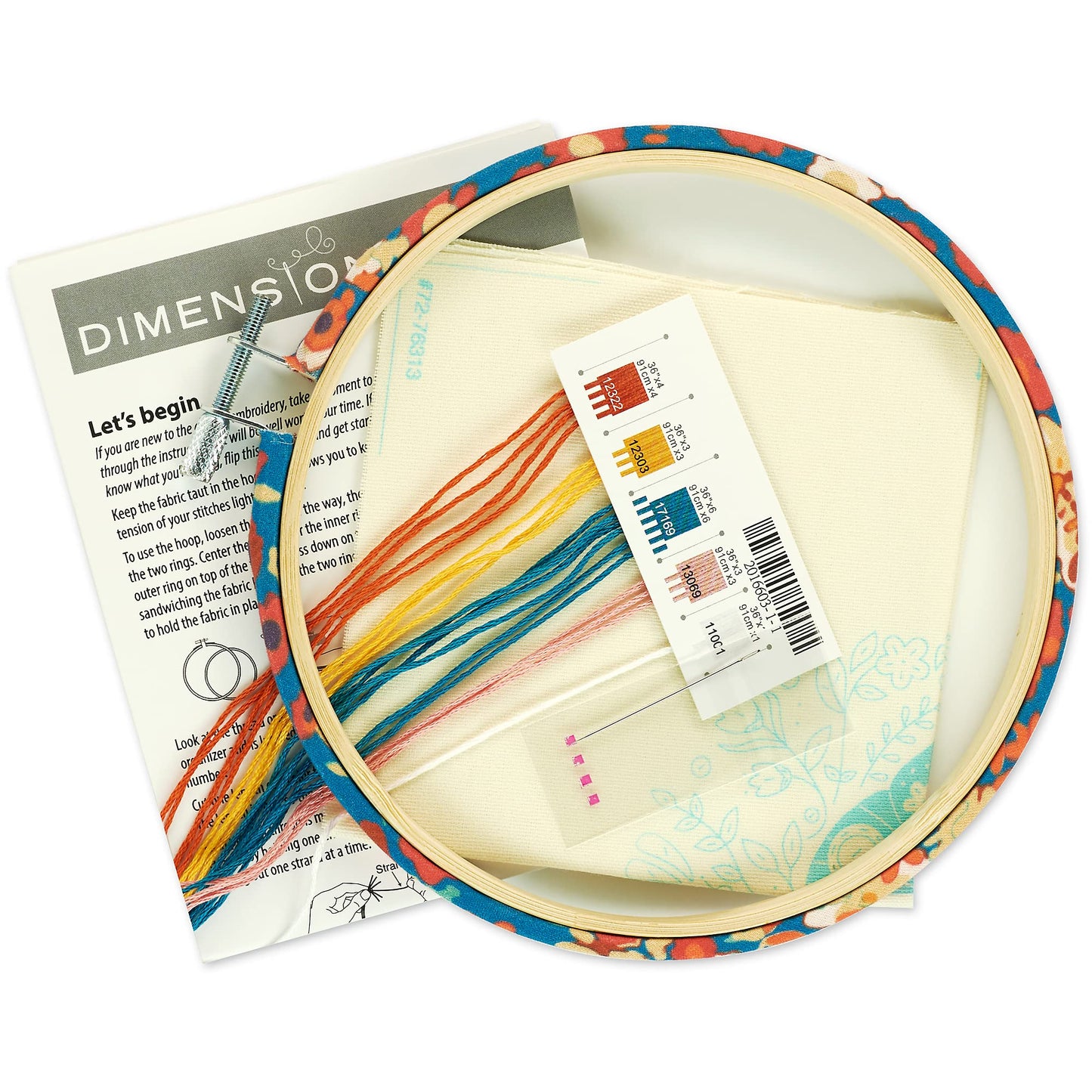 Dimensions 72-76313 Floral Moth Needlepoint Embroidery Kit for Adults, 6" D, Multicolor, 5pcs