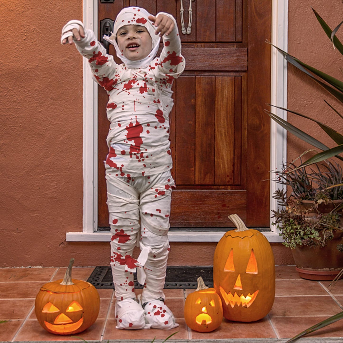 Watayo 82 ft Halloween Creepy Blood Cloth-Scary Creepy Cloth with Bloody Prints-Spooky Fabric Blood Strip Drape for Halloween Doorway Curtain Costume Decor