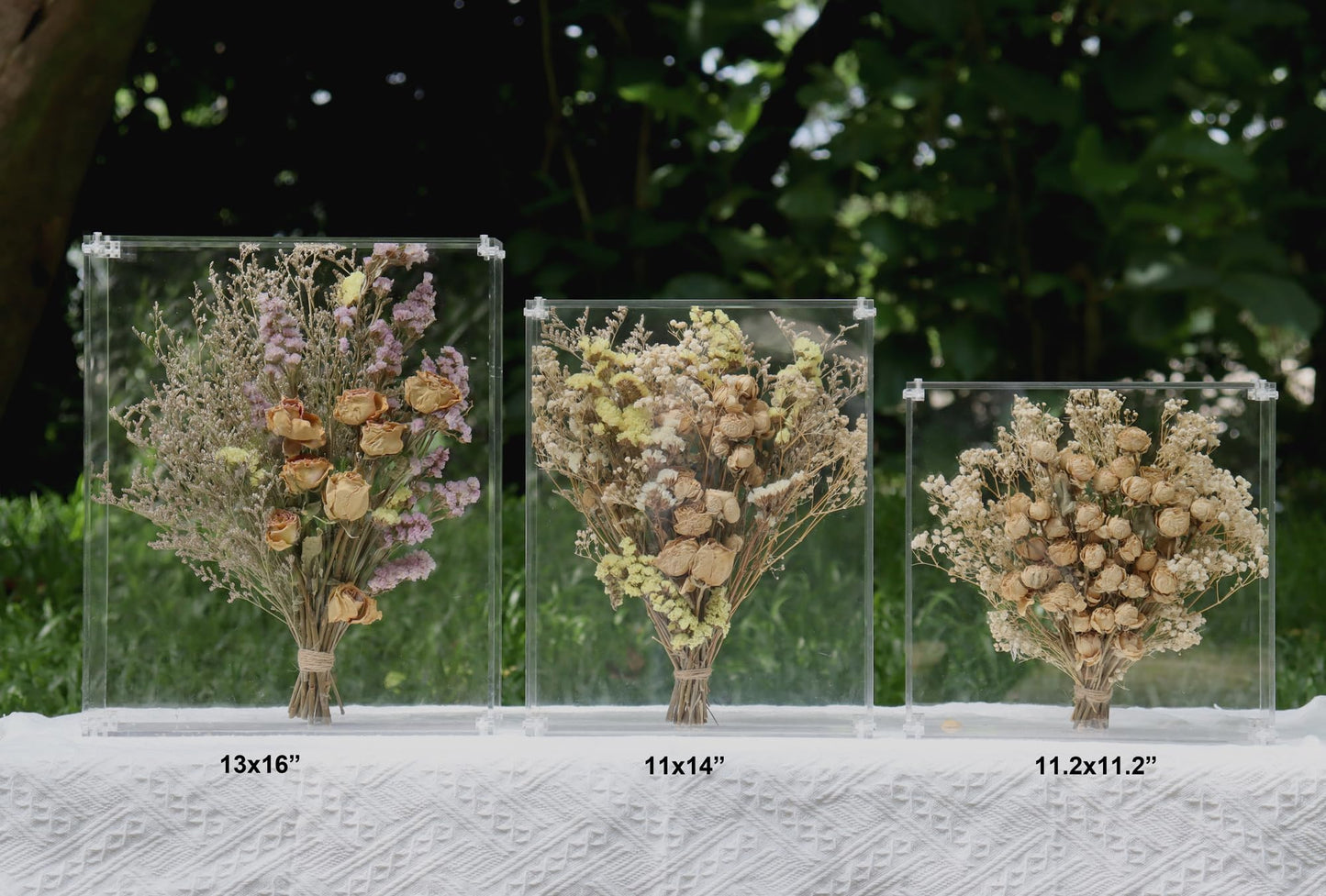 MarccTipton 11x14 Acrylic Shadow Box, Assemble Display Case, DIY Tabletop/Wall Mount Display Frame, All Clear Memory Box for Dried Flowers/Kids Room/Birthday/Wedding(11x14x2.5”, Need to be Assemble)