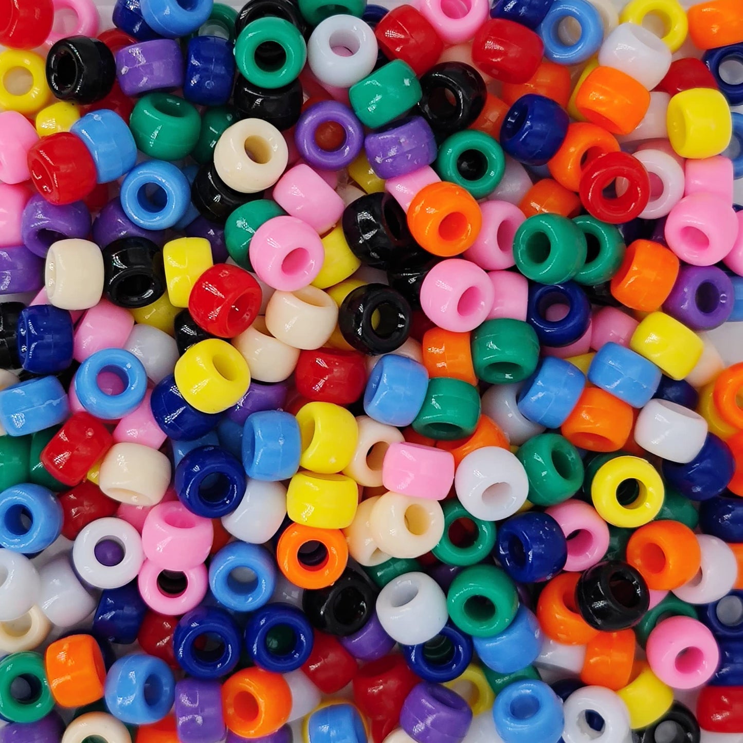 MIIIM 1000PCS 6x9mm Pony Beads Bulk, Neon Kandi Beads for Bracelets Making Kit, Hair Braids Crafts for Jewelry Making (Neon Mixed)