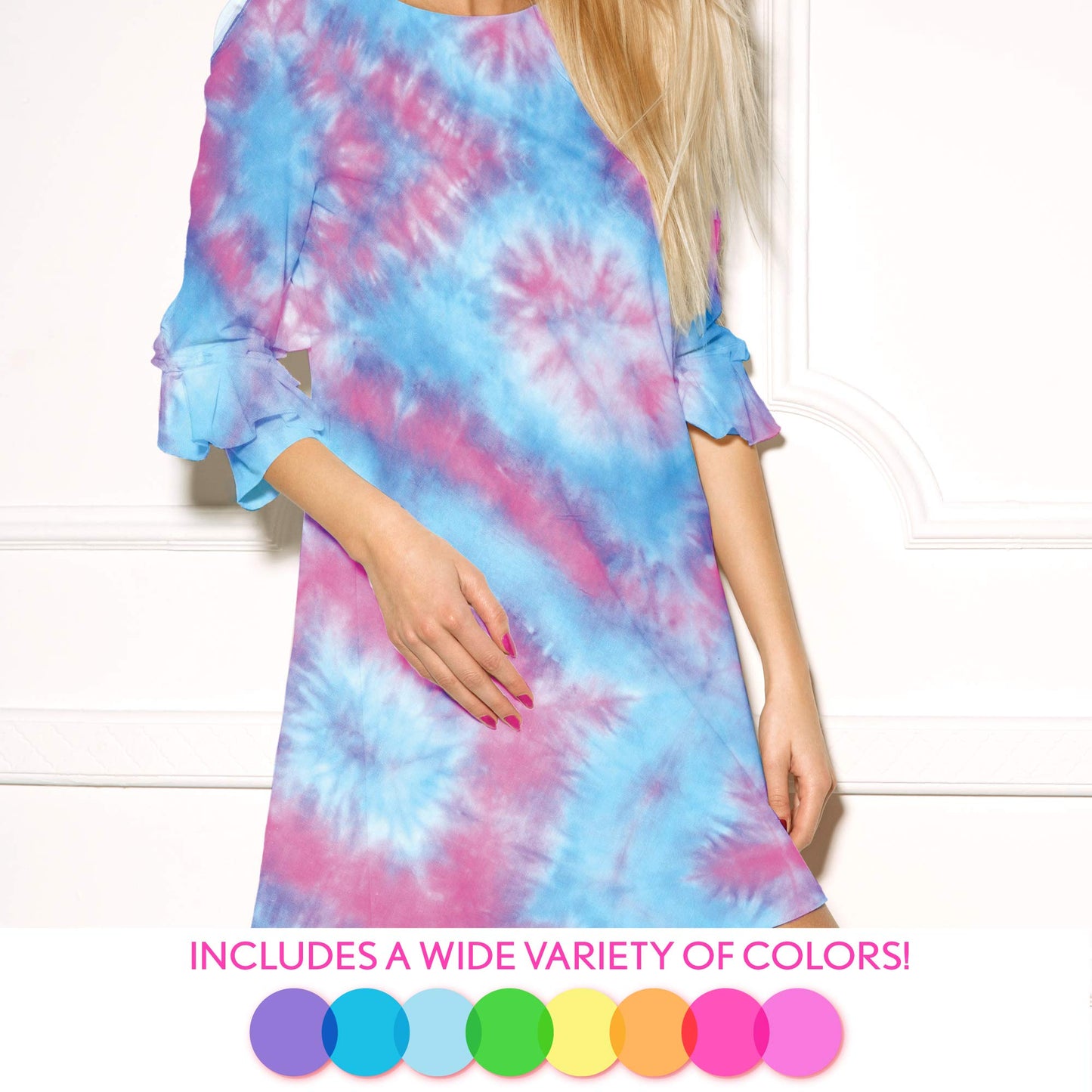 Just My Style Neon Tie-Dye Kit by Horizon Group USA, Create 18 Projects with 8 Colors