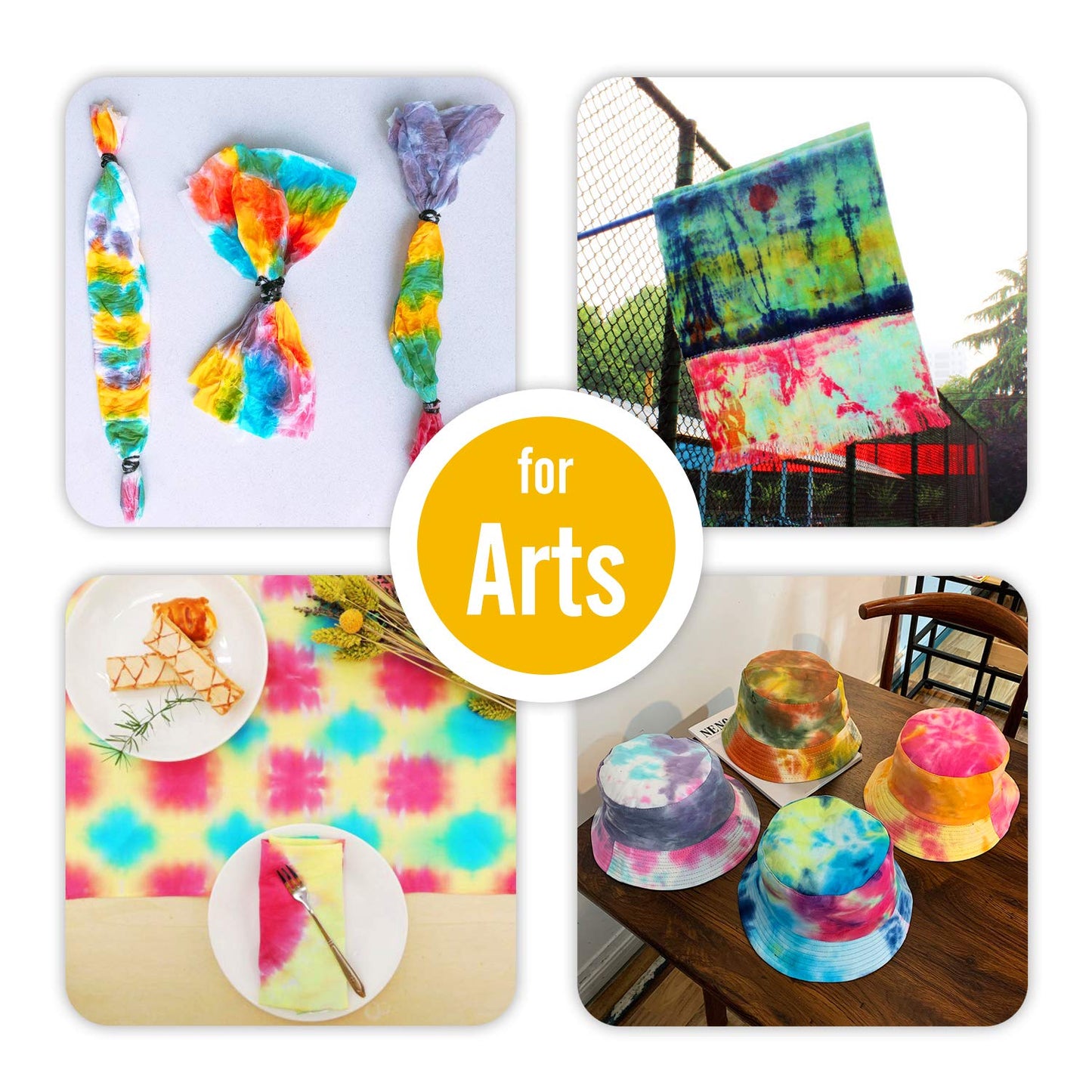 Tie Dye Kit - 18 Colors Permanent Fabric Dye with Rubber Bands, Gloves, Table Cover, Apron for Kids and Adults Tie-Dye Art - All-in-1 Textile Paint Dye for DIY Shirt, Hoodie Clothing Painting