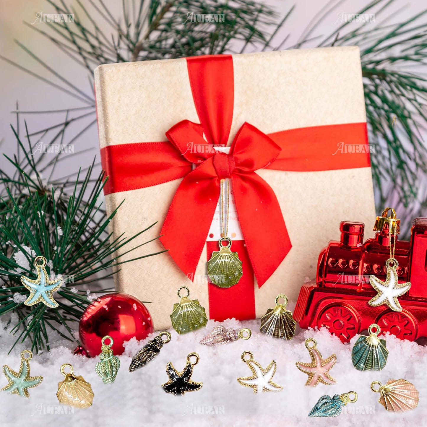 60 Pack Ocean Starfish Conch Seashell Enamel Charms Pendants for DIY Jewelry Making (Ocean Style 1)