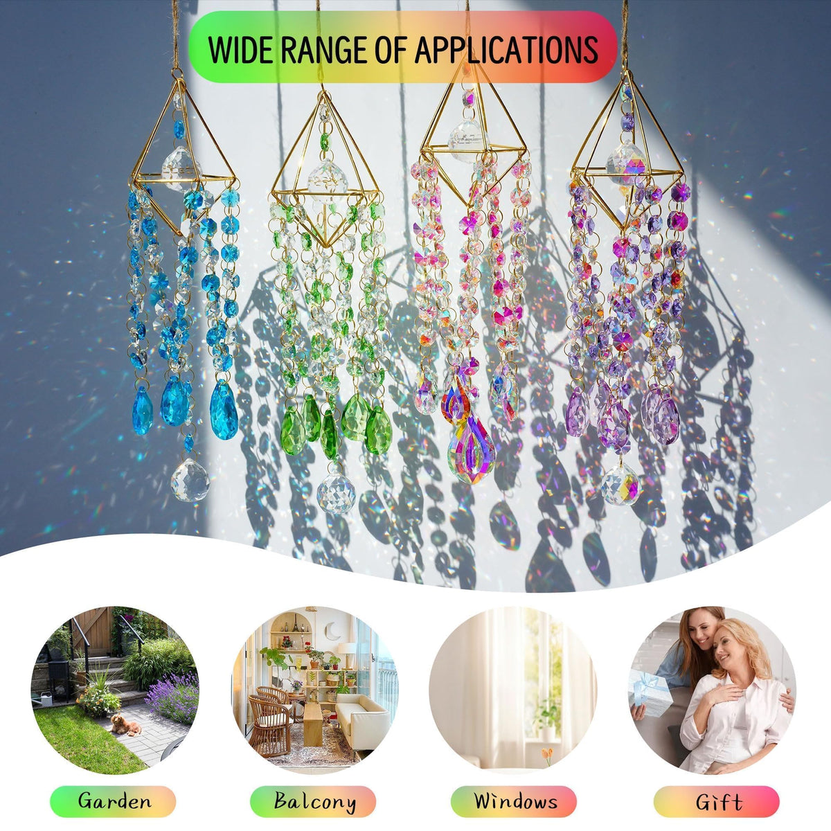 Crystal Suncatcher Glass Wind Chimes Style Sun Catchers Indoor Window
