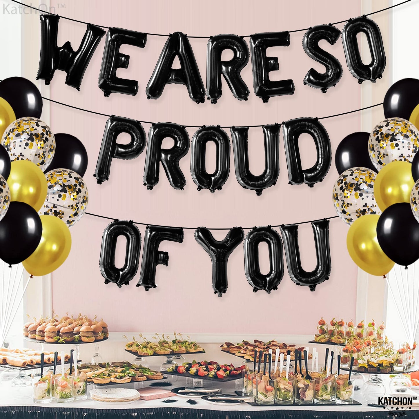 KatchOn, Black We Are So Proud of You Balloons - 16 Inch, Pack of 16 | Proud Of You Balloon for Graduation Decorations 2026, Graduation Balloons, 2026 Graduation Decorations