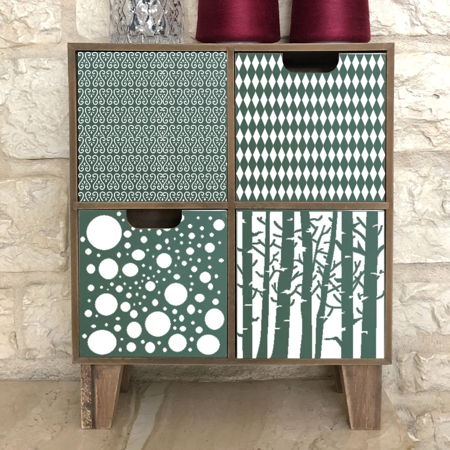 14 Pcs Layering Mixed Media Stencils Leopard Diamond Spirals Cubist Templates Geometric Patterns Stencils for Painting on Walls Canvas DIY Craft Scrapbooking Stamp Decor Card Making (6x6inch)