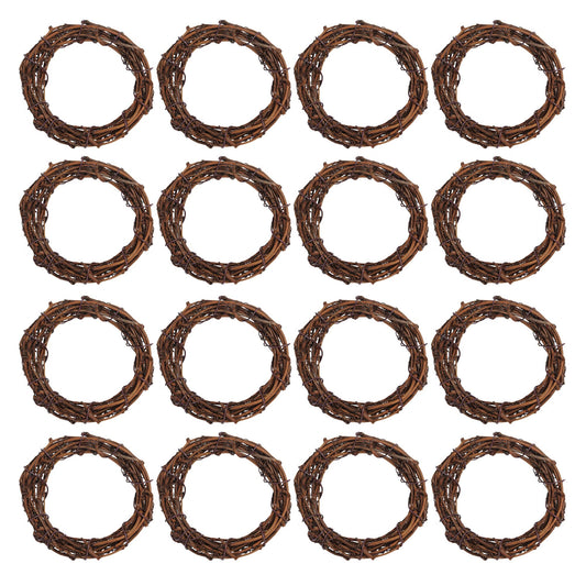 Grapevine Wreath Set, Marrywindix 16 Pieces Natural Vine Branch Wreath Christmas DIY Rattan Wreath Garland for Christmas Holiday Craft Wedding Decor (3 in.)