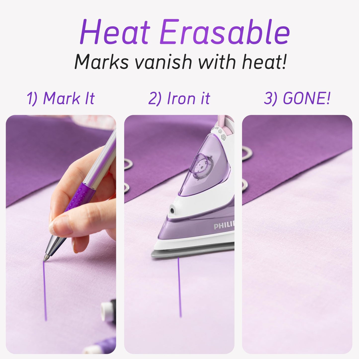 Heat Erasable Fabric Marking Pens for Sewing - Sewing supplies quilting supplies sewing accessories sewing gifts quilting gifts embroidery supplies